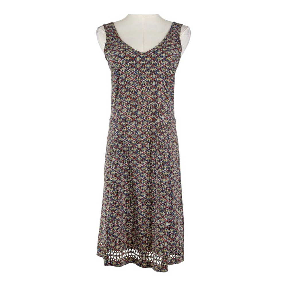 Toad&Co Multicolor Sleeveless V-Neck Maxi Dress with Crochet Hem
